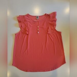 Anne Klein Sleevelese Shirt Size XL Light Orange